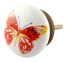Multicolor Butterfly Ceramic Flat Wardrobe Knob Online